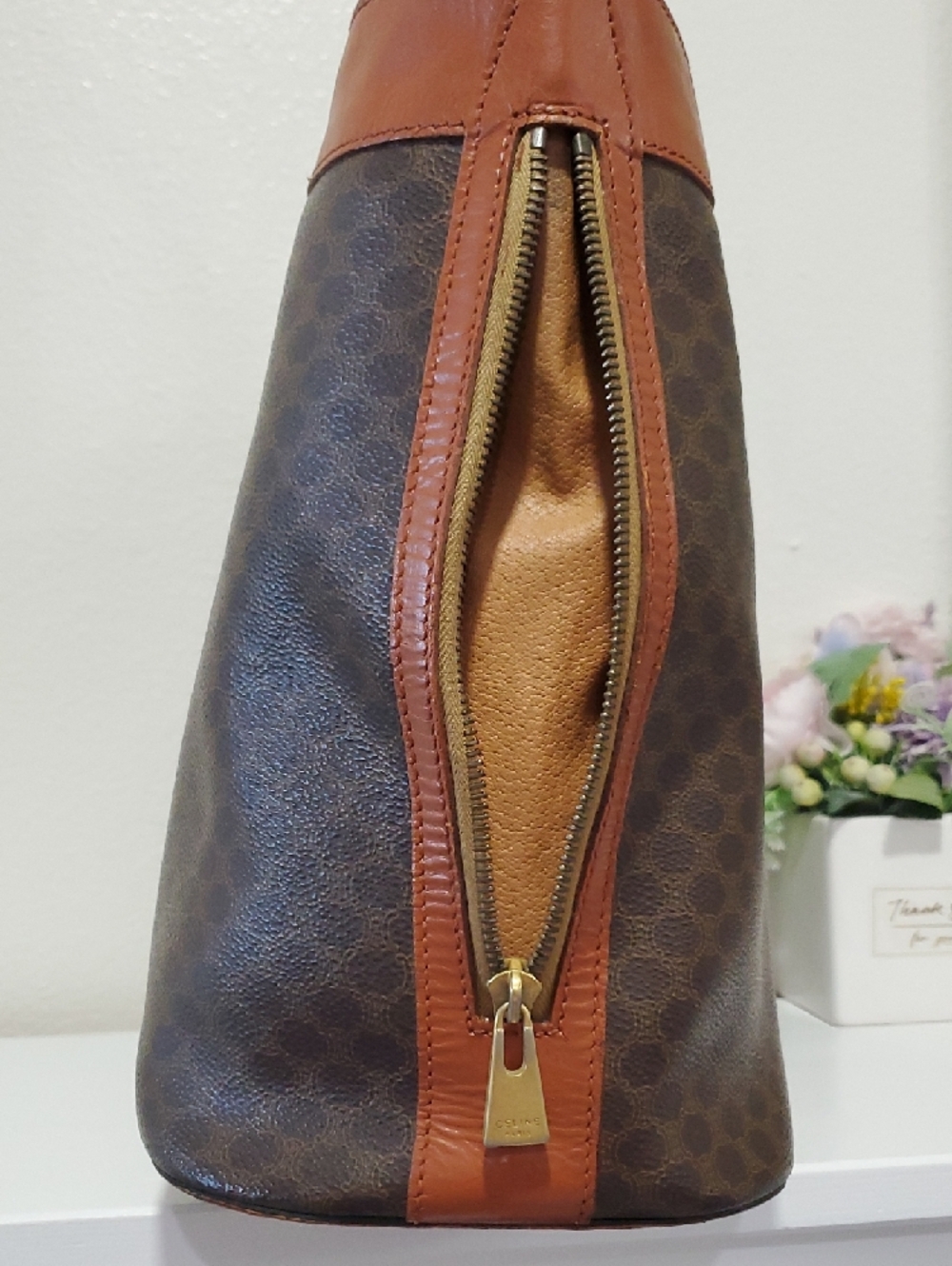 🇮🇹Vintage Celine Brown Macadam Triomphe Large Tote Bag🤎 - Picture 6 of 16
